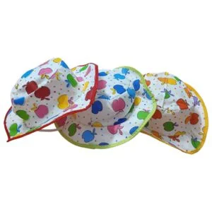 Baby Hat Yellow Red and Light Green Printed For 6 To12month kids