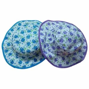 Kids Summer Hats Blue Violet Roseprint For 6-12month