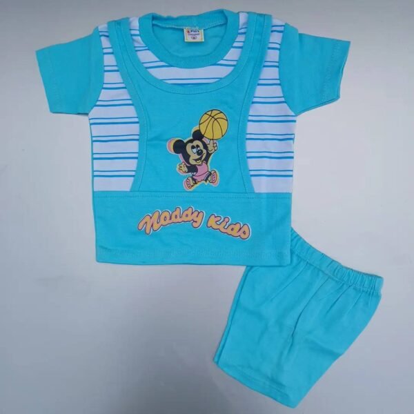 Aqua Baba Suit Double Layered Micky Mouse Printed T-Shirt With Half Pant