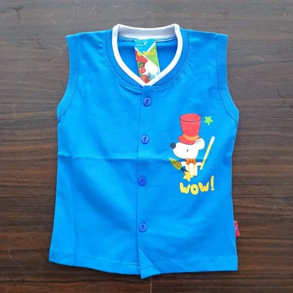 Baby Boy Blue Half Sleeves Printed T-Shirt and Half Pant Baba Suit1