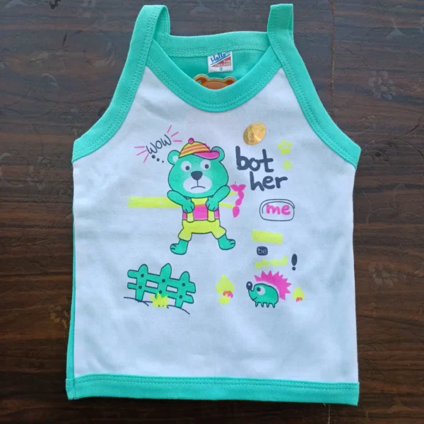 Baby Girl Wear Aquamarine Sleeveless Strip Top and Brief