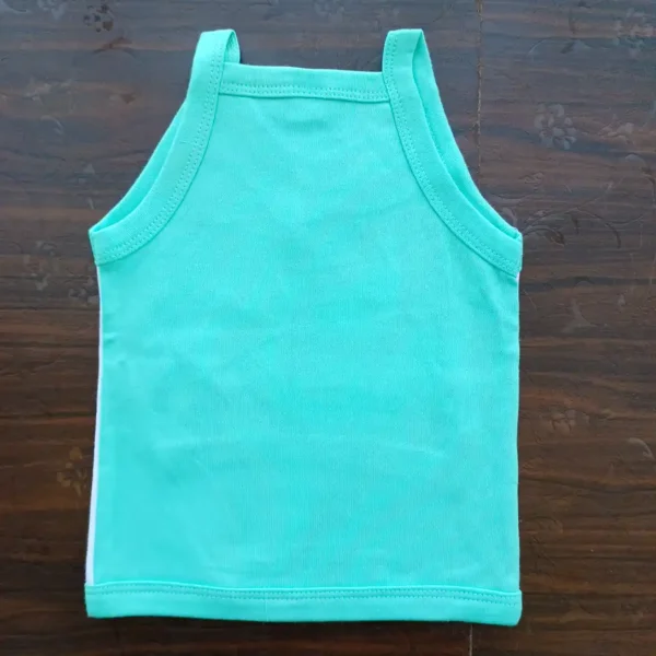 Baby Girl Wear Aquamarine Sleeveless Strip Top and Brief