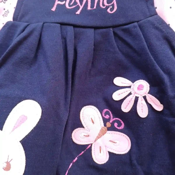 Baby Girls Embroidered Full Sleeves T-Shirt Stylish Pink Pyjama4