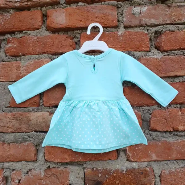 Baby Girls Pale Turquoise Print Double Layer With Pyjama Soft Cotton2