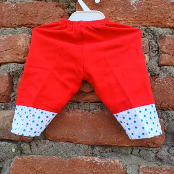 Baby Girls Red Navy White Print Full Sleeves Frock and Pyjama2