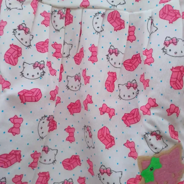 Baby Girls Rose Pink T-Shirt Frock Strip Cat Printed and Pant4