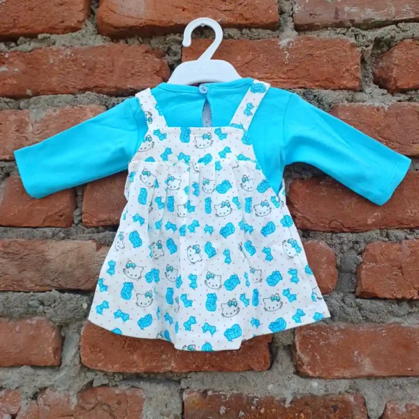 Baby Girls Sky T-Shirt Frock Strip Cute Cat Printed Dress and Pant7