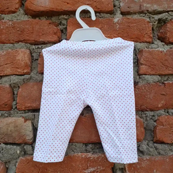 Baby Girls White Sleeves Red Dot Print T-Shirt Frock Strip Style and Pant