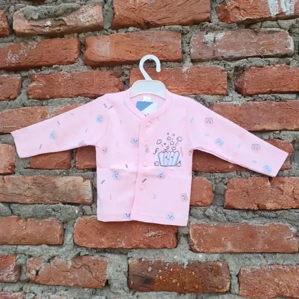 Baby Light Pink OH YES Printed Lining T Shirt And Long Length Pyjama1