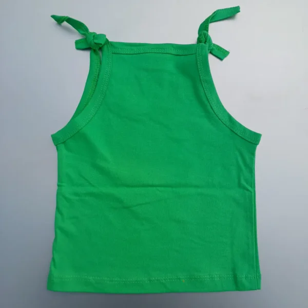 Baby Wear Green Tie Knot Sleeveless Top and Short Hosiery Fabric3