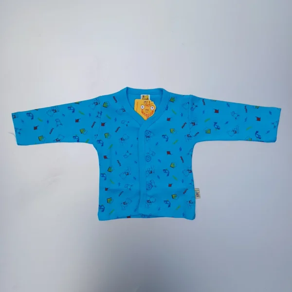 Blue Color Cotton Full Sleeves Printed Tee With V Neck Pyjama Cap Socks1