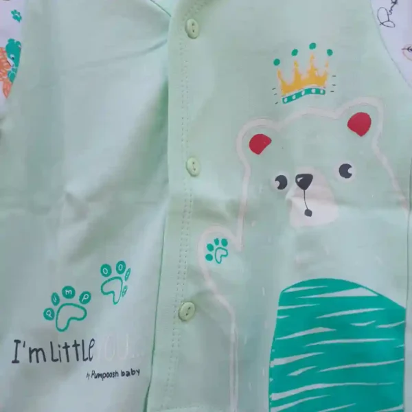 Cotton Kids Casual Wear Aquamarine Bear Printed T Shirt and Pyjama2