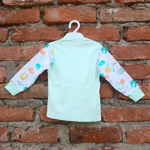 Cotton Kids Casual Wear Aquamarine Bear Printed T Shirt and Pyjama3