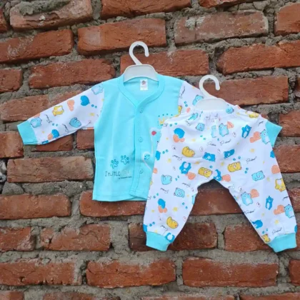 Cotton Kids Casual Wear Arctic Color Bear Printed T Shirt and Pyjama