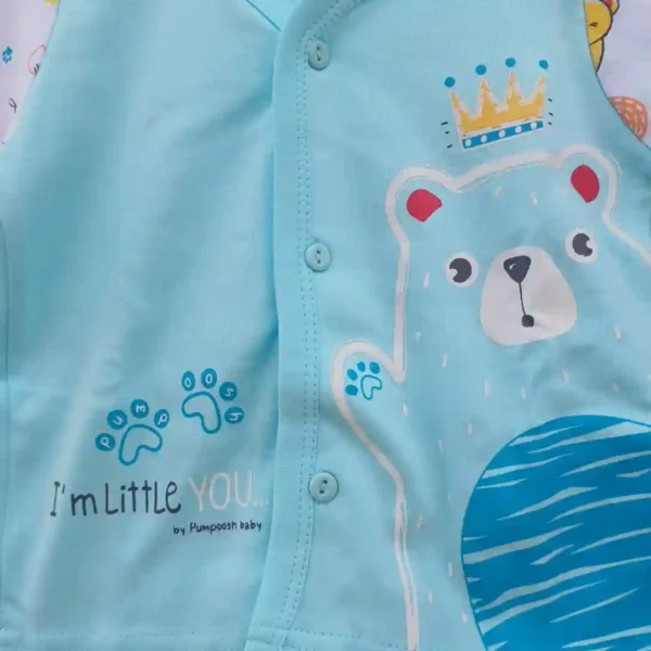 Cotton Kids Casual Wear Arctic Color Bear Printed T Shirt and Pyjama3