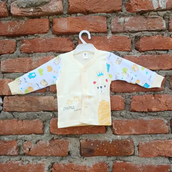 Cotton Kids Casual Wear Cream Color Bear Printed T Shirt and Pyjama1