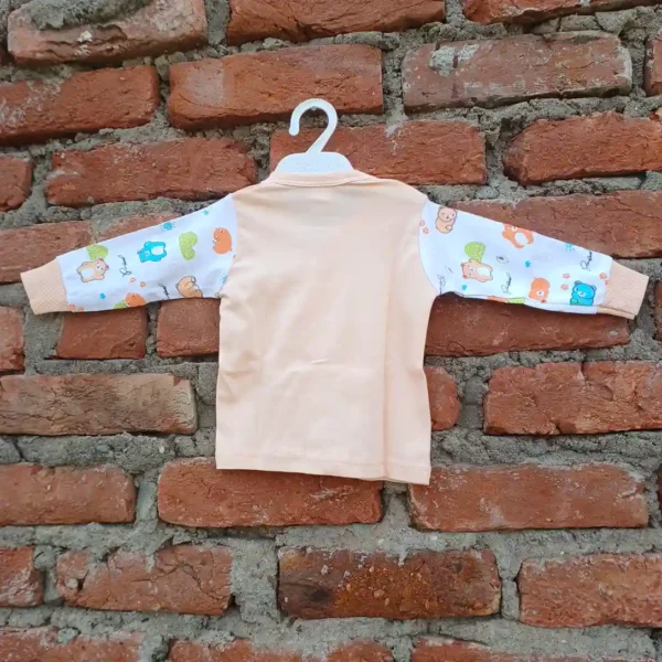 Cotton Kids Casual Wear Peach Color Bear Printed T Shirt and Pyjama2
