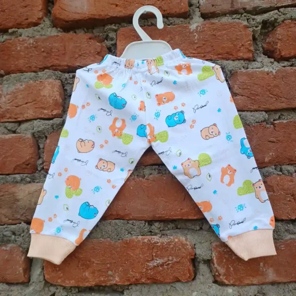 Cotton Kids Casual Wear Peach Color Bear Printed T Shirt and Pyjama3