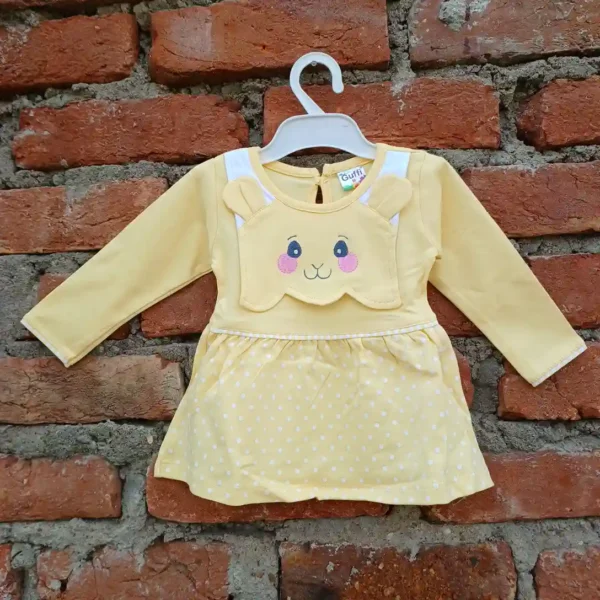 Frock Double Layered Cloth With Dots Print Pyjama Pure Soft Cotton1