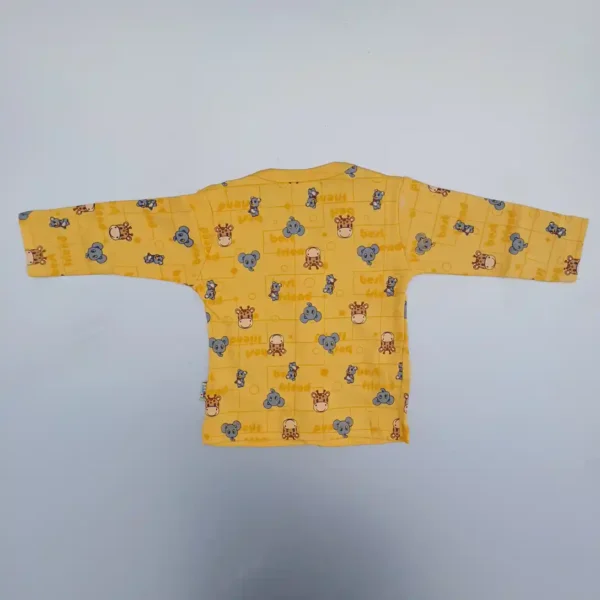 Golden Yellow Color Cotton Full Sleeves Zebra Elephant Rabbit Printed Tee with Pyjama Cap Socks4