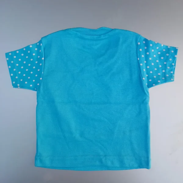 Half Sleeve Blue Double Layer With Round Cut Look T-Shirt For Boy3