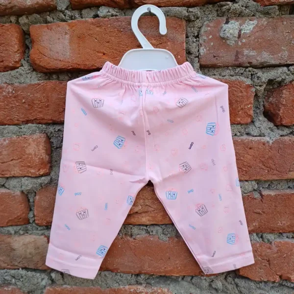 Pink Cotton Popcorn Printed Full Sleeves T-Shirt and Long Pyjama