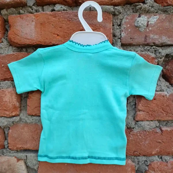New Born Cotton Turquois Monster Printed Half SleeveT Shirt With Pant