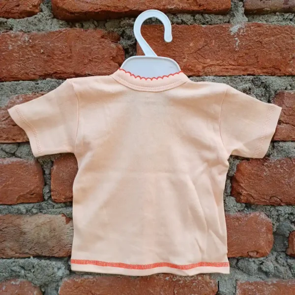 New Born Cotton Apricot Pizza Printed Half Sleeve T Shirt With Pant