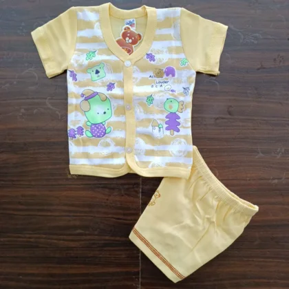 New Born Cotton Half Sleeves T Shirt With Half Pant Jhabla