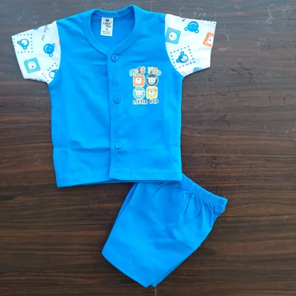 New Born Cotton T-Shirt With Short Blue Color Comfortable Half Sleeve3