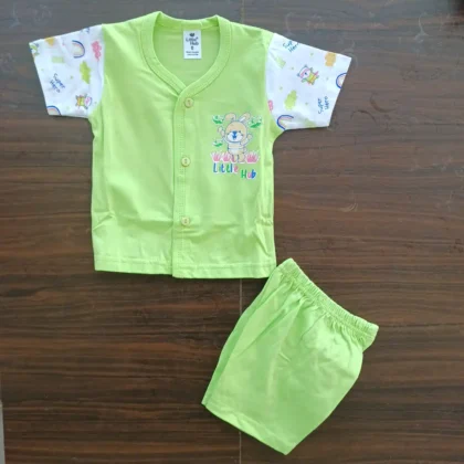 New Born Light Green Half T-Shirt and Pant Cotton