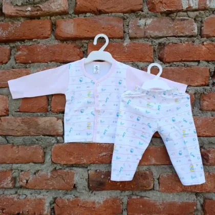 New Born Misty Rose Soft CottonT-Shirt and Full Length Pyjama5