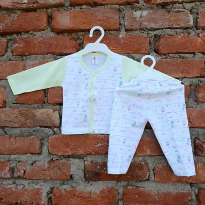 New Born Pear Color Full Sleeves Soft Cotton T-shirt and Pyjama