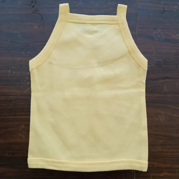 New Born Sleeveless Strip Top and Brief White Amber Color