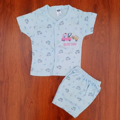 New Born Subra Soft Cotton Casual Wear Printed Bluebaby color