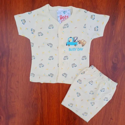 New Born Subra Soft Cotton Casual Wear Printed Light Yellow
