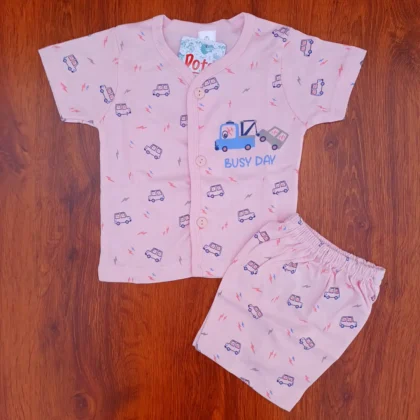 New Born Subra Soft Cotton Casual Wear Printed Pink Color