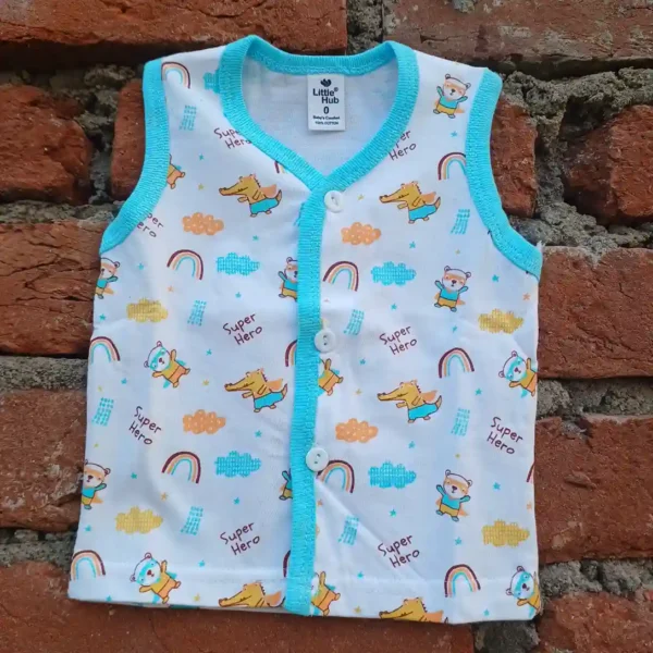 New Born Turquoise color Sleeveless T-Shirt and Pant