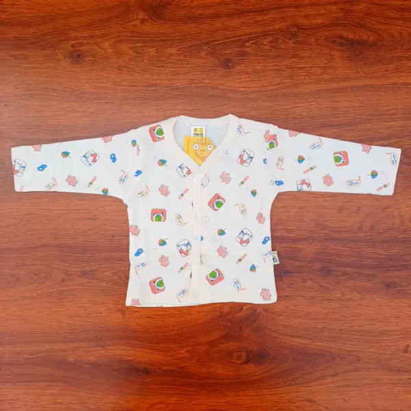 Peach Cotton Full Sleeves Printed Tee with Pyjama Cap Mitten1