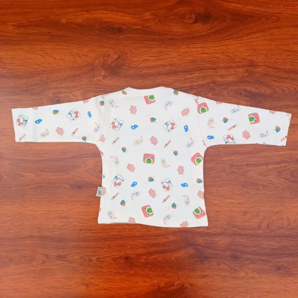 Peach Cotton Full Sleeves Printed Tee with Pyjama Cap Mitten4
