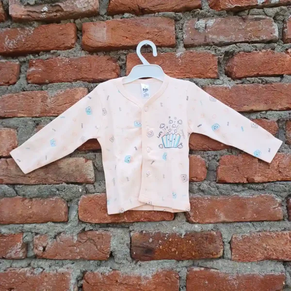 Peach Soft Cotton Popcorn Printed Full Sleeves Tshirt and Long Pyjama1