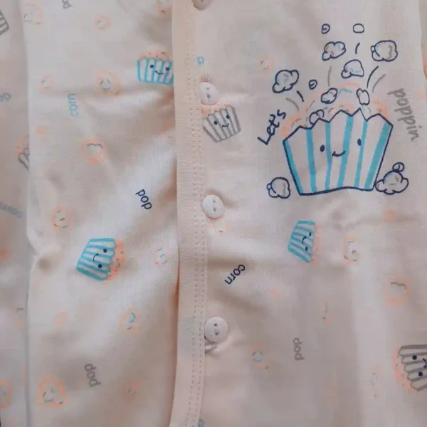 Peach Soft Cotton Popcorn Printed Full Sleeves Tshirt and Long Pyjama2