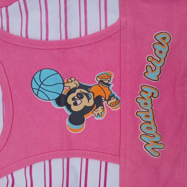 Pink Color Double Layered Micky Mouse Print T-Shirt With Pant4