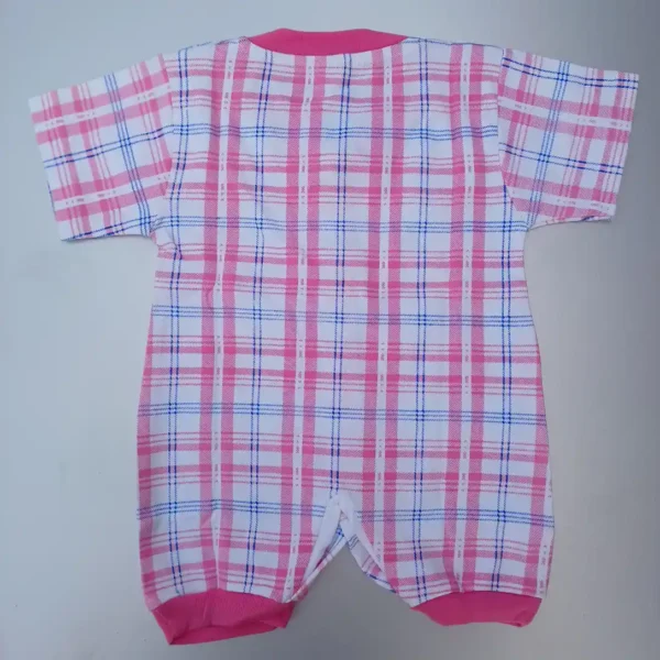Pink-White Color Micky Printed Half Sleeves Kid Pure Cotton Jumpsuit2