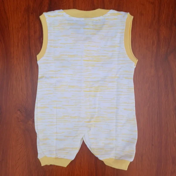 Pure Extra Soft Cotton Animals Yellow printed Sleeveless Jumpsuit or Romper1
