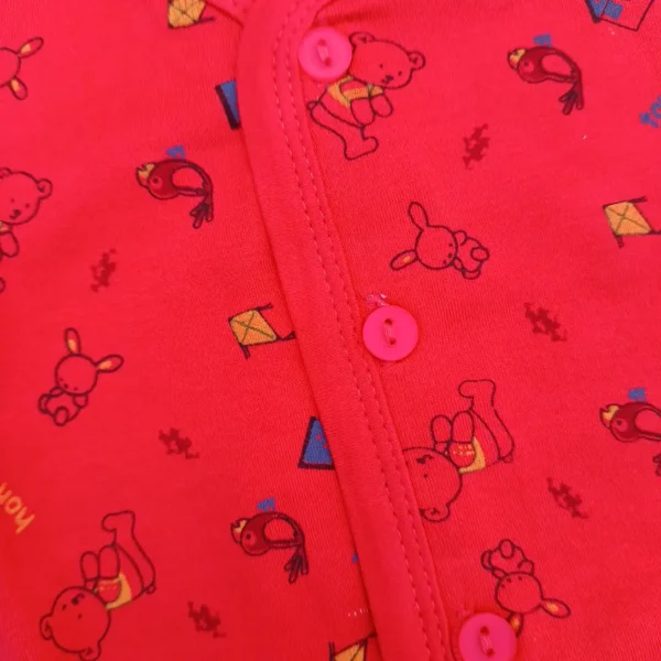 Red Cotton Full Sleeve Printed Fully Regular Wear Tee Pyjama Cap Socks2