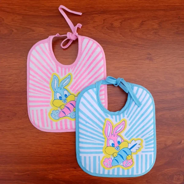 Sky And Light Pink Color Feeding Bibs For Baby Pair Of 1
