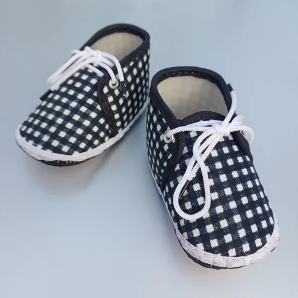 Unisex Black & White Square Printed Booties for New Ones