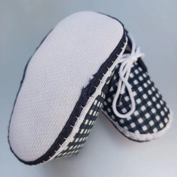 Unisex Black & White Square Printed Booties for New Ones1