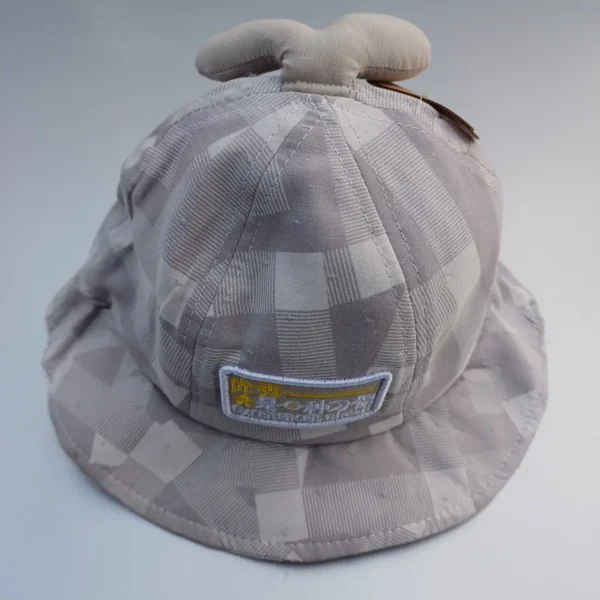 Unisex Grey White Summer Cap-Hats For Infants